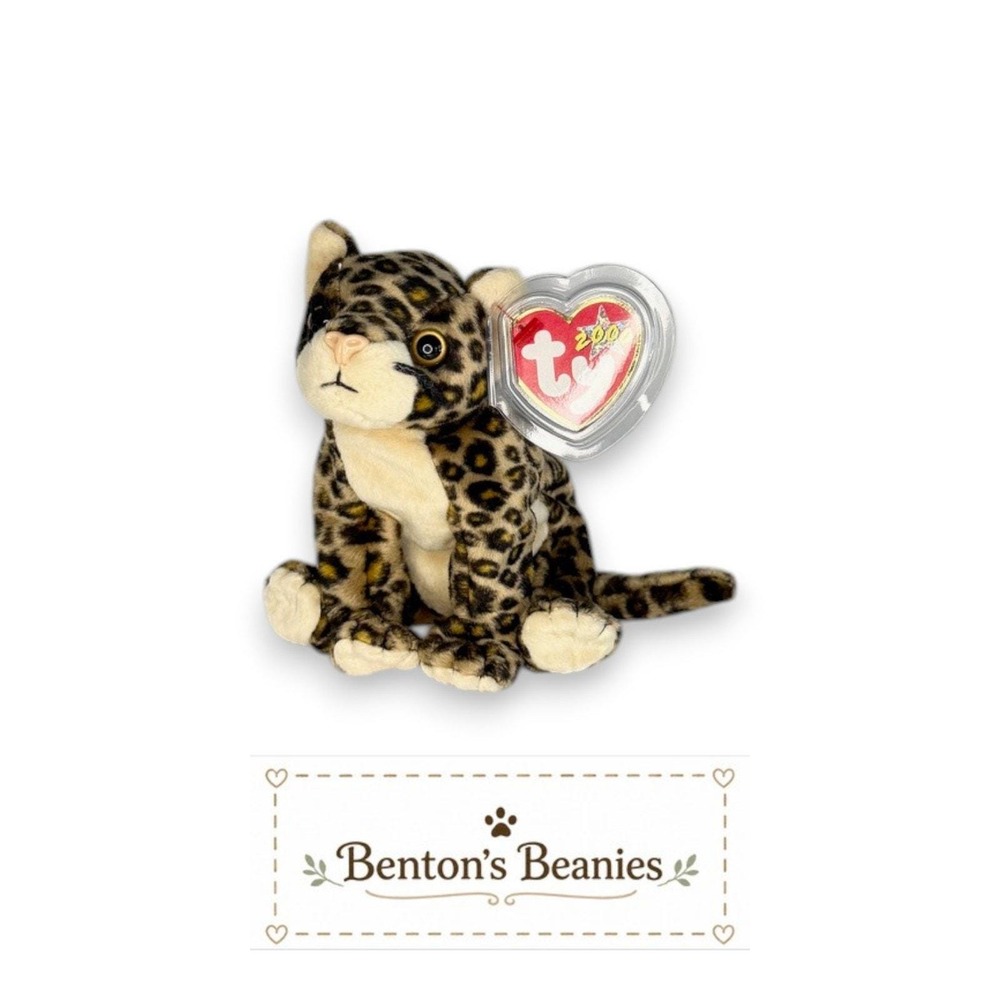 Sneaky the Leopard Ty Beanie Baby | Spotted Safari Scout 🐆 | Mint Heart Tag ⭐